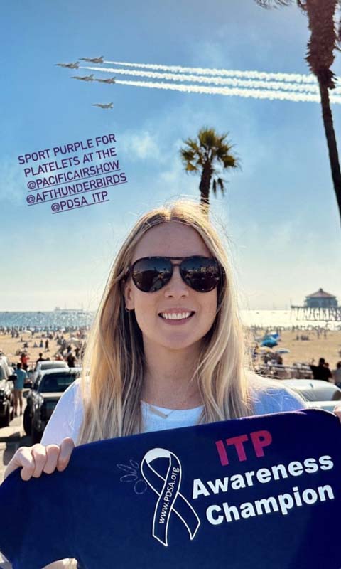 Melissa sporting purple