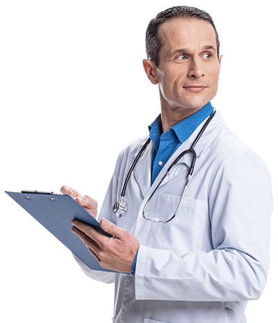 Doctor with clipboard