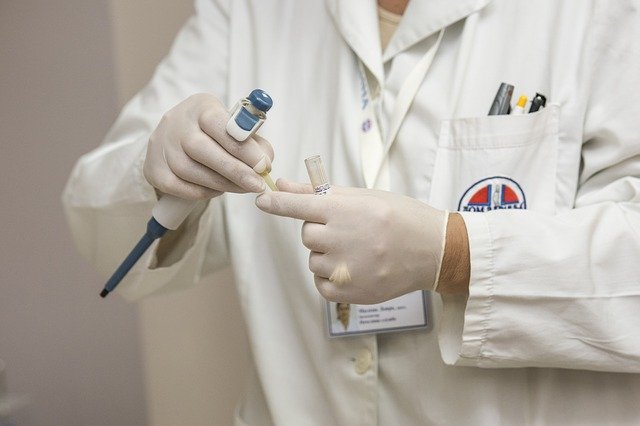 Medic with test tube