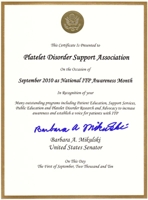 ITP Awareness Month Proclamation